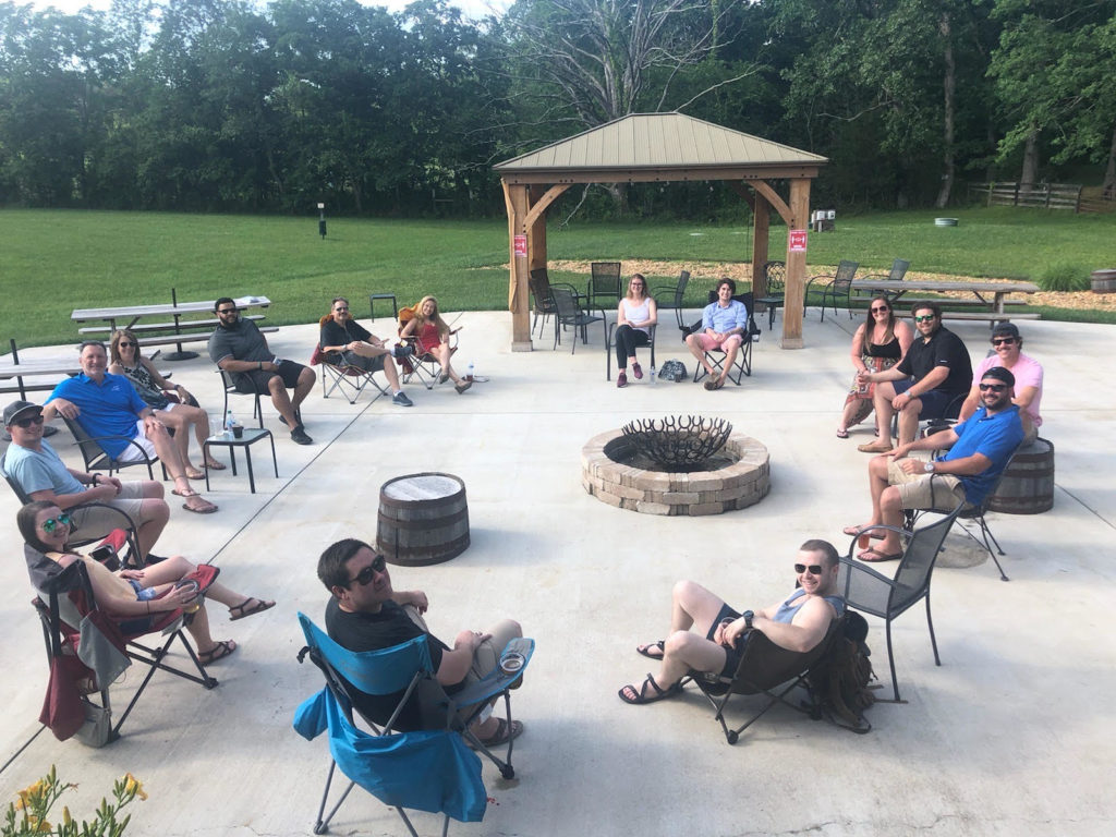 Group photo at the happy hour